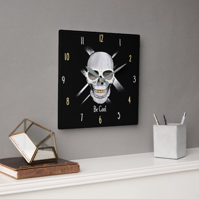 Horloge murale crâne Just Be Cool (Bureau)