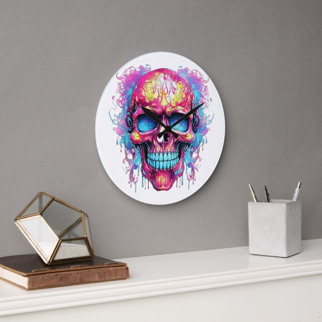 Horloge murale crâne sensationnelle (Bureau)