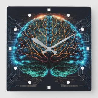 Horloge murale Cybercerveau de l'ordinateur