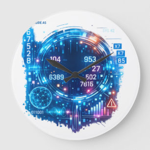 Horloge murale cybernétique futuriste HUD – Interf