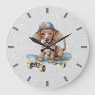 Horloge murale Dachshund aquarelle