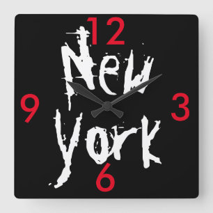 Horloge murale d'acrylique de New York