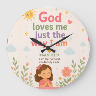 Horloge murale d'affirmation chrétienne pour enfan