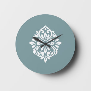 Horloge murale Damask Ambience (bleu étain)
