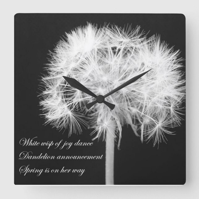 Horloge murale Dandelion Haiku (Recto)