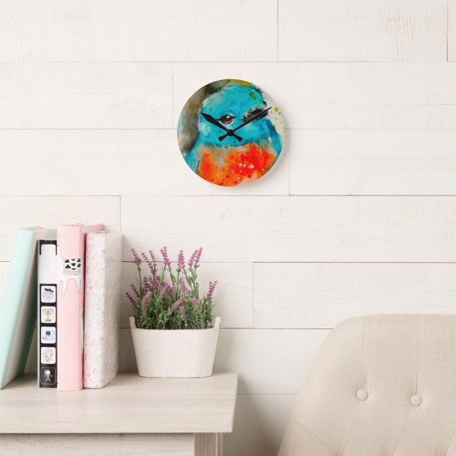 Horloge murale d'aquarelle unique pour oiseaux (Salle de lecture)