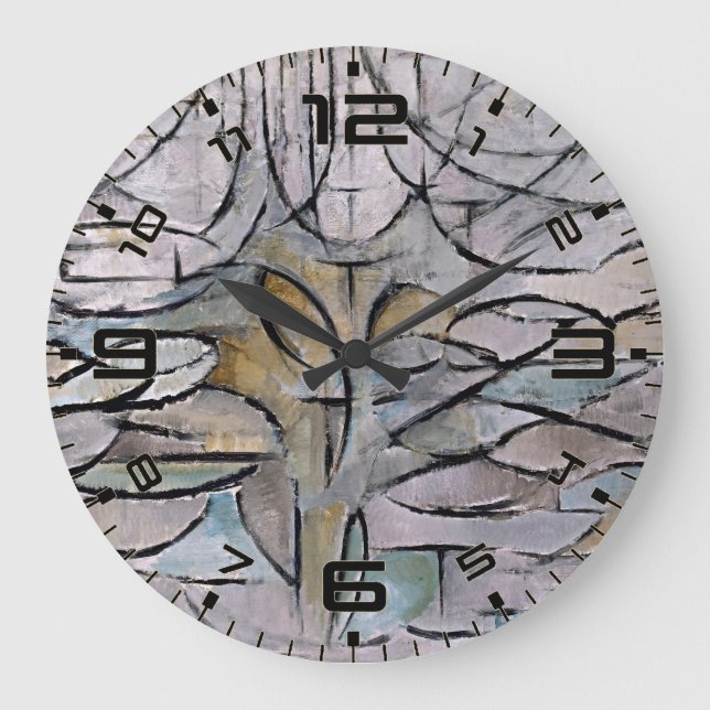 Horloge murale d'art abstrait Mondrian Bloom (Recto)