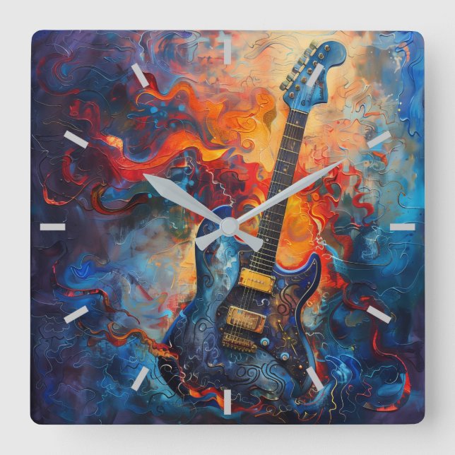 Horloge murale d'art de la guitare électrique (Recto)