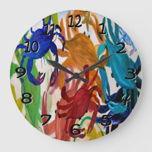 horloge murale d'art de partie de crabe