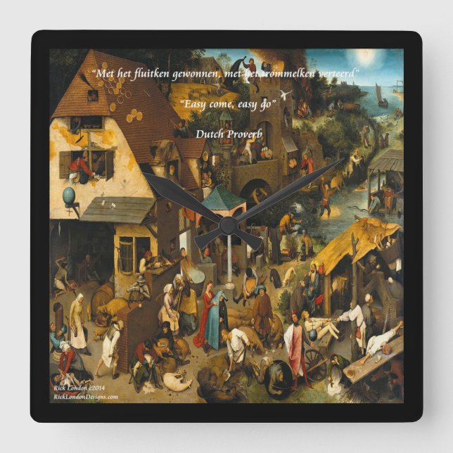 Horloge murale d'art hollandais du 16e siècle et p (Recto)