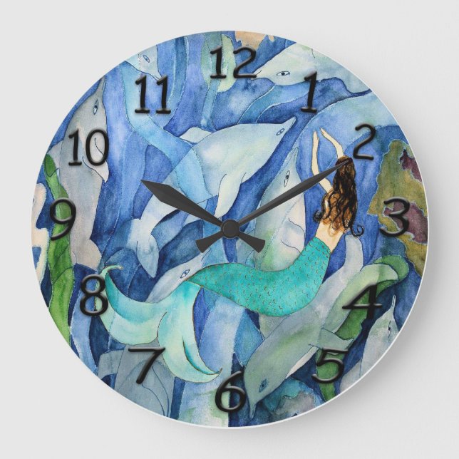 Horloge murale dauphins et sirène (Recto)