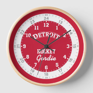 Horloge murale de 24 heures de hockey de Detroit