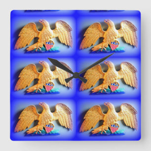 horloge murale de 6 aigles d'or