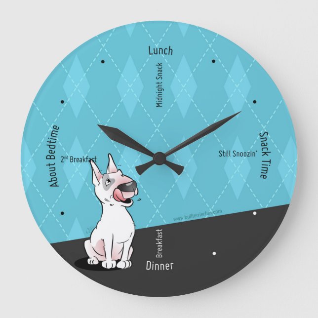 Horloge murale de bande dessinée de bull-terrier (Recto)