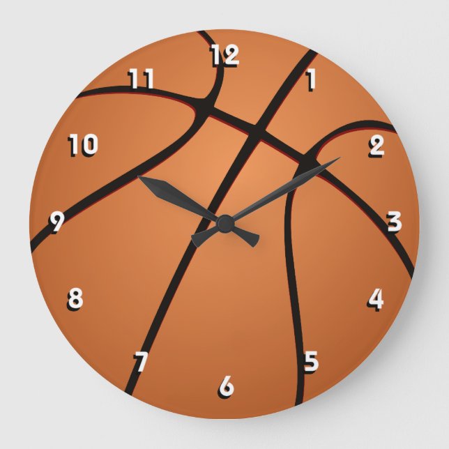 Horloge murale de basketball sportif avec chiffres (Recto)