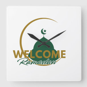 Horloge murale de bienvenue Ramadan – Croissant de