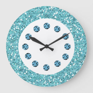 Horloge murale de bijoux bleu