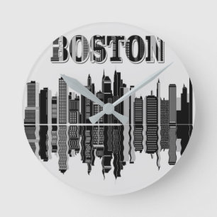 Horloge murale de Boston Skyline