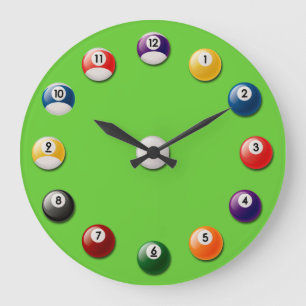 Horloge murale de boules de billard