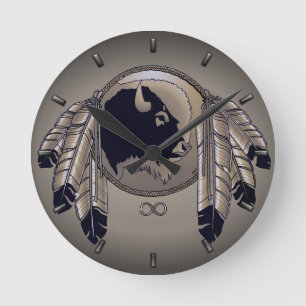 Horloge murale de Buffalo d'esprit de nation