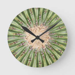 Horloge murale de cactus, 8" Arrondi Acrylique