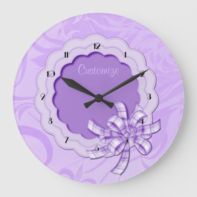 Horloge murale de cadre à motif Lilac personnalisé (Recto)