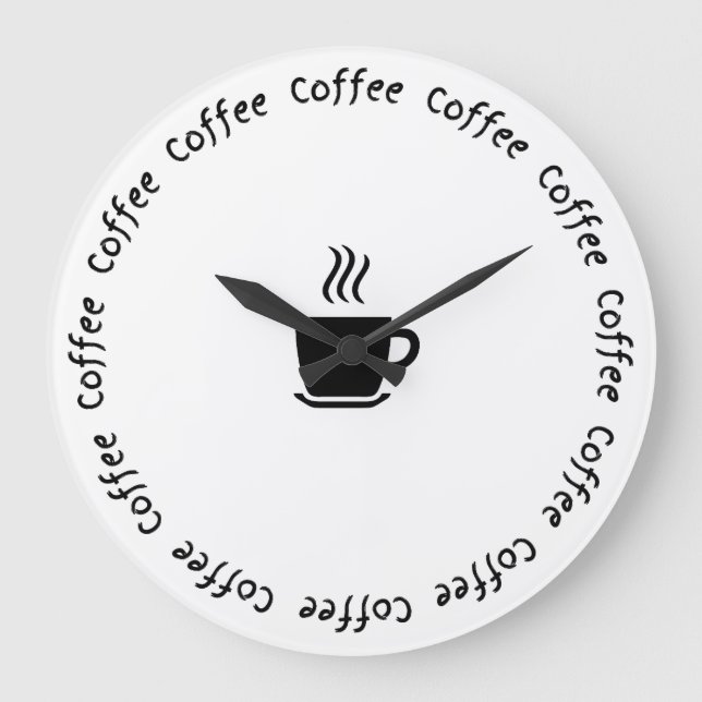 Horloge murale de café amusante - "Coffee O’Clock" (Recto)
