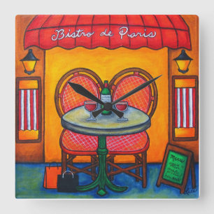 Horloge murale de carré de Bistros de Paris, Lisa