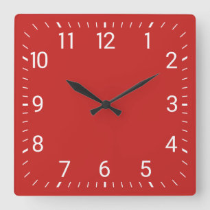 Horloge murale de carré rouge
