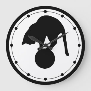 Horloge murale de chat noir