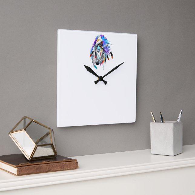Horloge murale de cheval coloré (Bureau)
