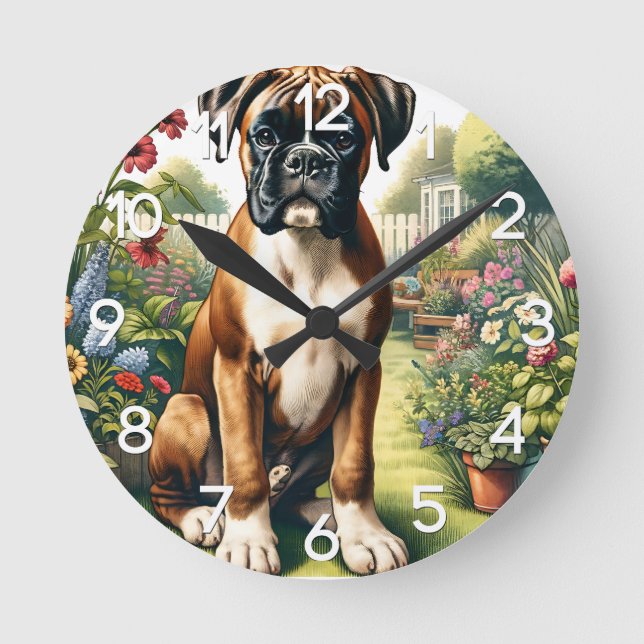 Horloge murale de chien de boîte mignonne (Recto)