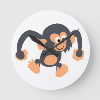 Horloge murale de chimpanzé de caricature mignonne