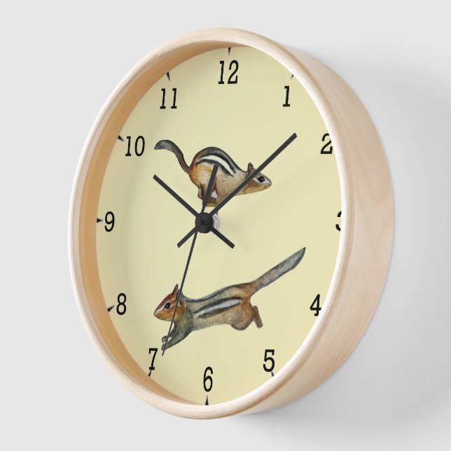 Horloge murale de Chipmund'Est Jaune (Angle)