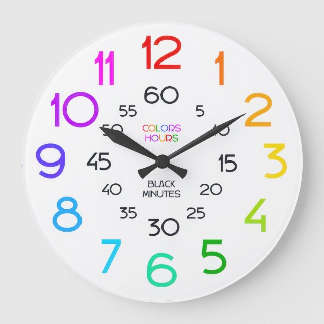 Horloge murale de classe pour apprendre à dire l'h (Recto)