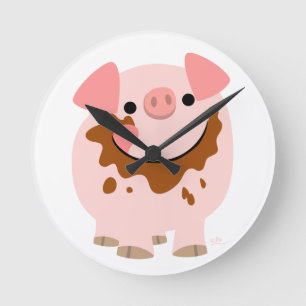 Horloge murale de cochon au chocolat