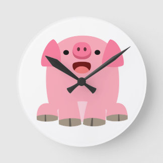 Horloge murale de cochon de dessin mignon
