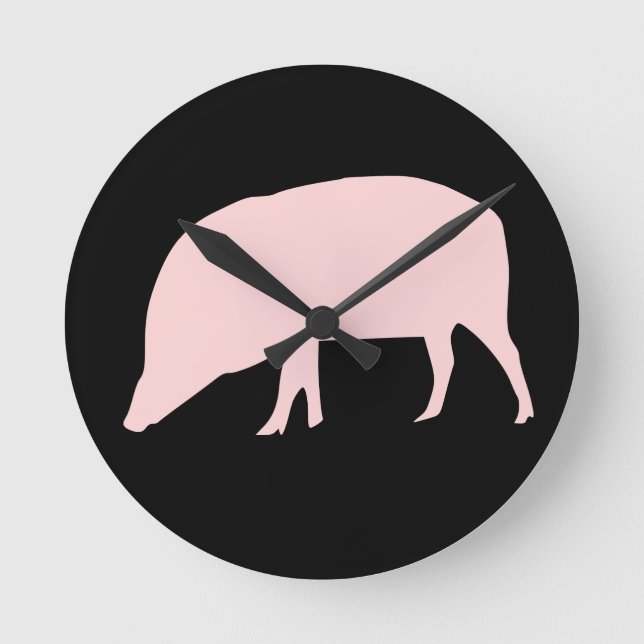 Horloge murale de cochon rose (Recto)