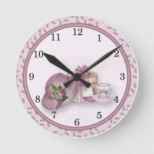 Horloge murale de conception du thé de la fille