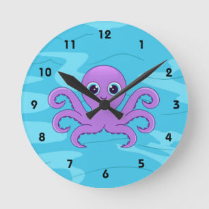 Horloge murale de conception octopus mou