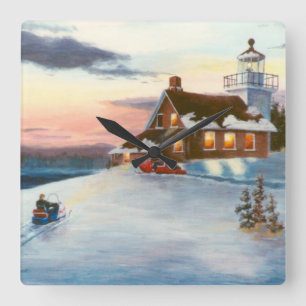 Horloge murale de coucher du soleil d'étoile