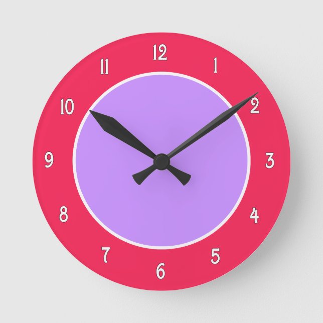 Horloge murale de couleur violet et fuchsia (Recto)