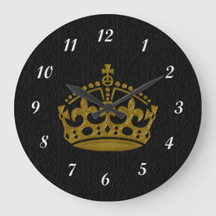 Horloge murale de couronne d'or
