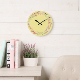Horloge murale de couronne feuille