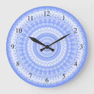 Horloge murale de cuisine bleue et blanche