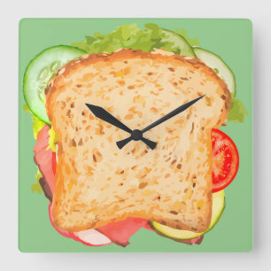 Horloge murale de cuisine Conception sandwich