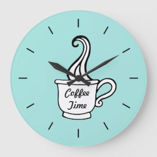 Horloge murale de cuisine de café Retro Aqua Diner
