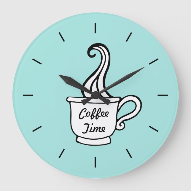 Horloge murale de cuisine de café Retro Aqua Diner (Recto)