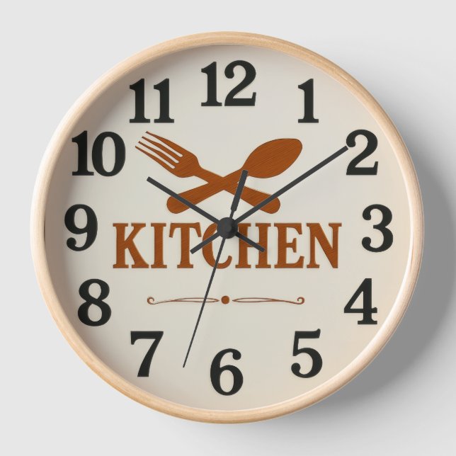 Horloge murale de cuisine moderne avec cuillère et (Recto)