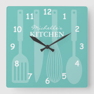 Horloge murale de cuisine personnalisée avec usten